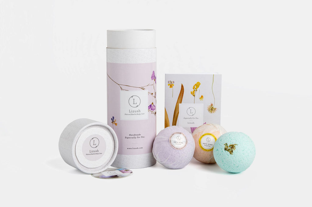 Natural Bath Bomb Gift Set – 3 Aromatherapy Bath Bombs